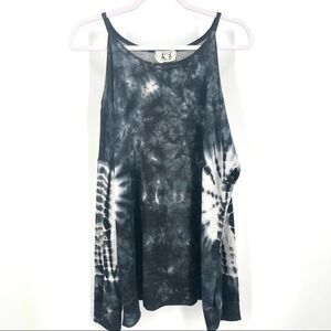 PPLA Size Large Petra Cold Shoulder Tie Dye Top
